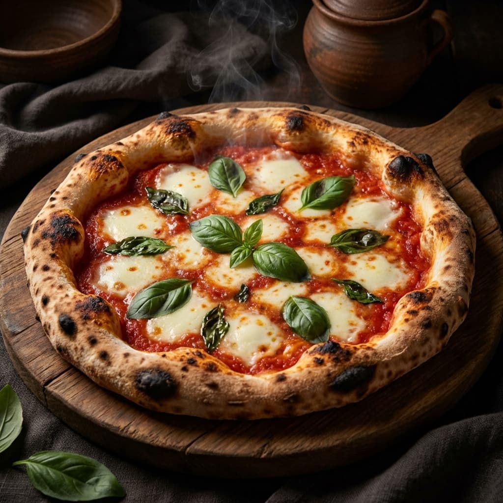 Frische Regina Margherita mit Basilikum